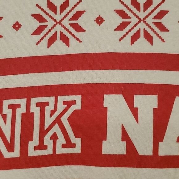 Victoria's Secret Pink red and white holiday themed Pink Nation long sleeve top - Picture 7 of 7